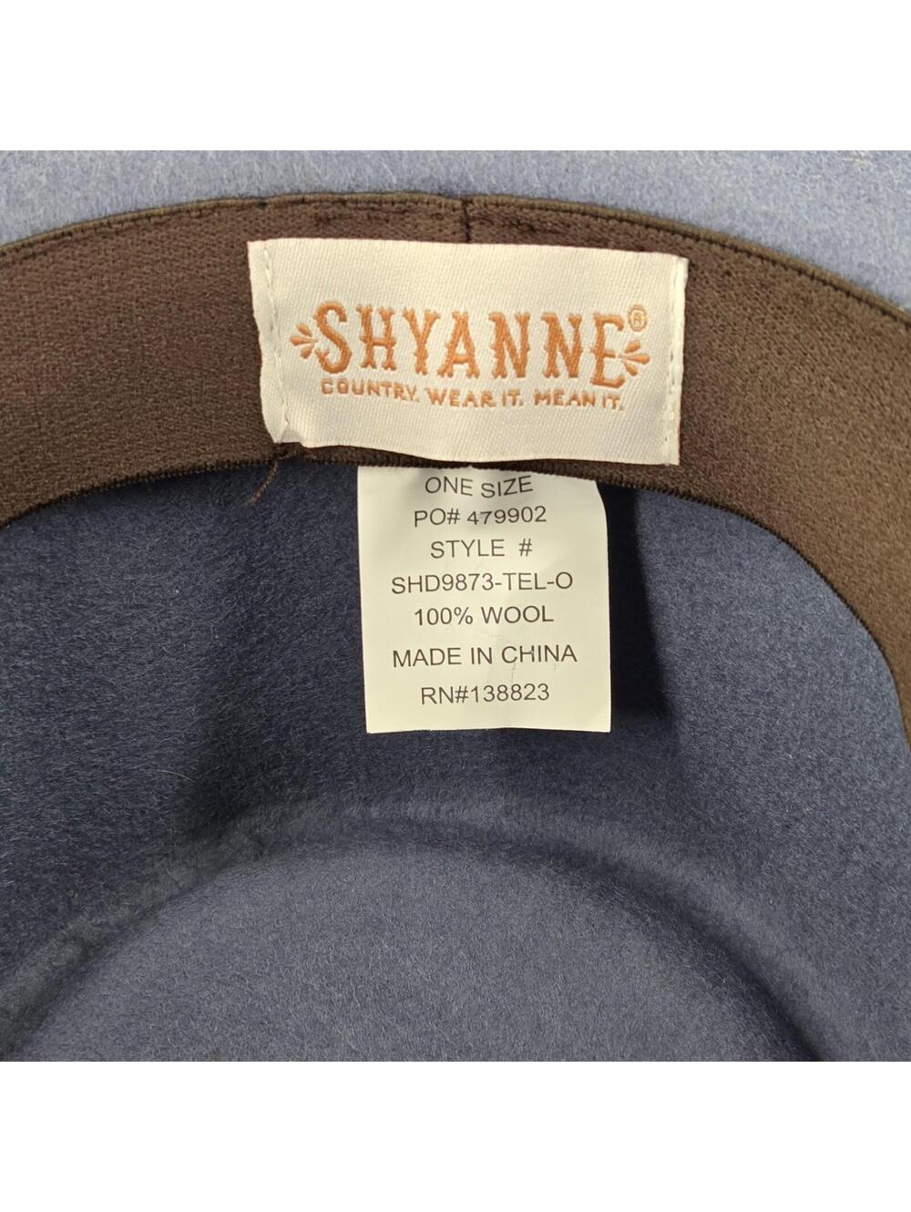 SHYANNE WOMEN'S DANCER TELESCOPE WOOL FELT WESTERN HAT ONE SIZE BLUE GAMBLER HAT - Picture 9 of 9